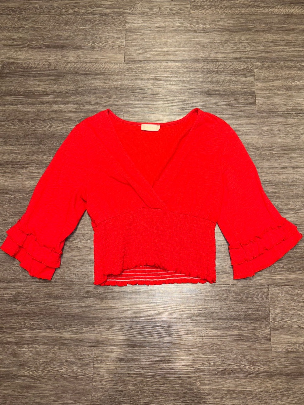 Altar'd State Red Textured Crop Top